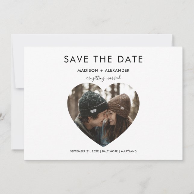 Whimsical Heart Save The Date Photo (Front)