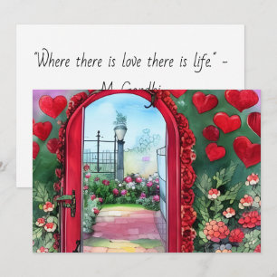 Whimsical Hearts Archway Custom Valentine's Day Card