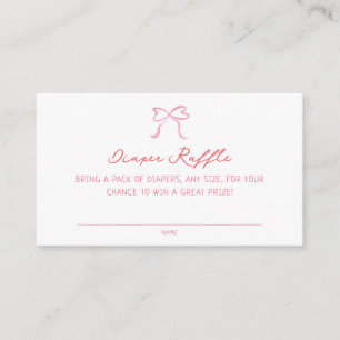 Whimsical Hearts Baby Shower Diaper Raffle Enclosure Card