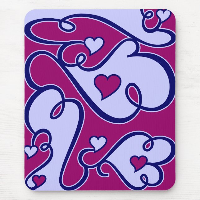 Whimsical Hearts mousepad (Front)