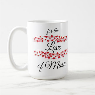 Whimsical hearts music "For the love of music"  Coffee Mug