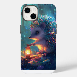 Whimsical Hedgehog and Lantern in Enchanted Forest iPhone 14 Case