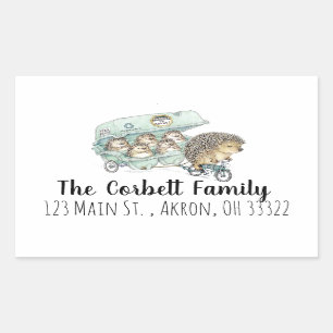 Whimsical Hedgehog Family Customizable Sticker