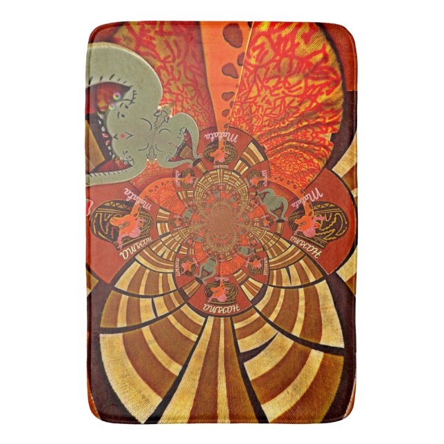 Whimsical Heights: Beautiful Funny Giraffe African Bath Mat (Front Vertical)