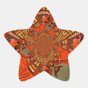 Whimsical Heights: Beautiful Funny Giraffe African Star Sticker