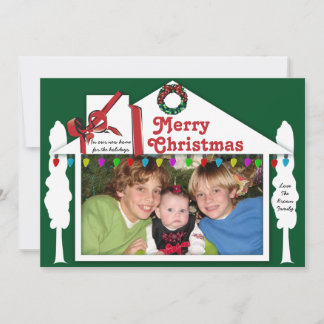 Whimsical Holiday House Photo Card
