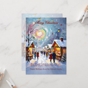 Whimsical Holiday Market Merry Christmas 5x7 Card