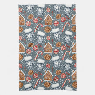 Whimsical Holiday Treats & Winter Mittens (3) Kitchen Towel