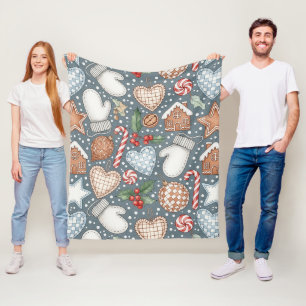 Whimsical Holiday Treats & Winter Mittens Fleece Blanket