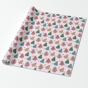Whimsical Holiday Trees Wrapping Paper