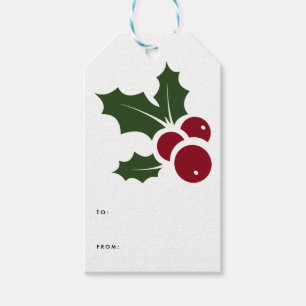 Whimsical Holly   Holiday Gift Tags