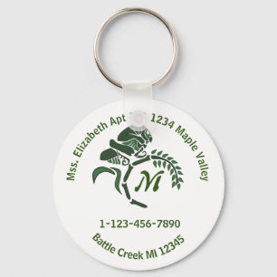 Whimsical Hooded Grasshopper Monogram Keychain