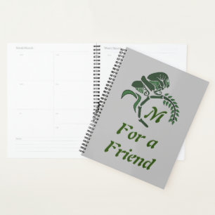 Whimsical Hooded Grasshopper Monogram Planner