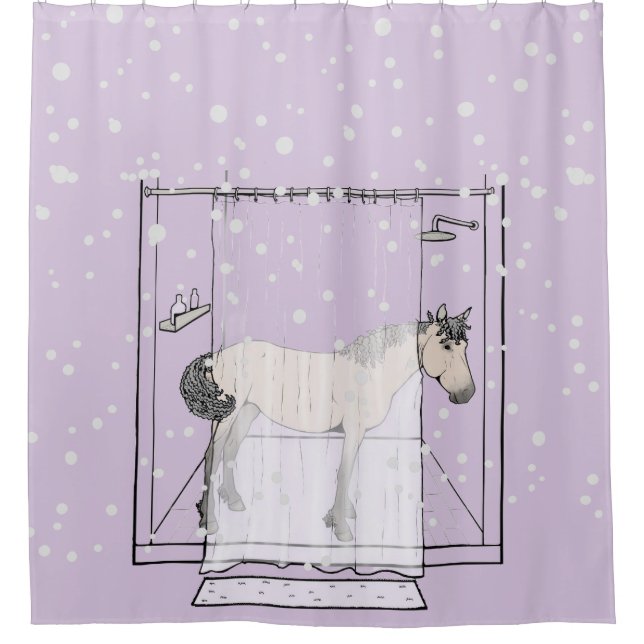 Whimsical Horse Lover Equestrian Shower Stall (Front)