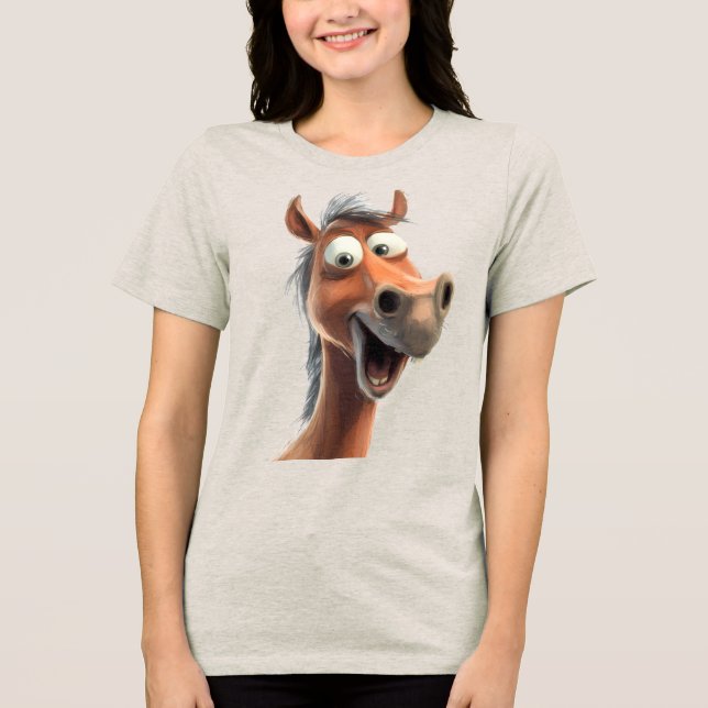 Whimsical horse Tri-Blend shirt (Front)