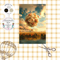 Whimsical Hot Air Balloon Made of Flowers Decoupag