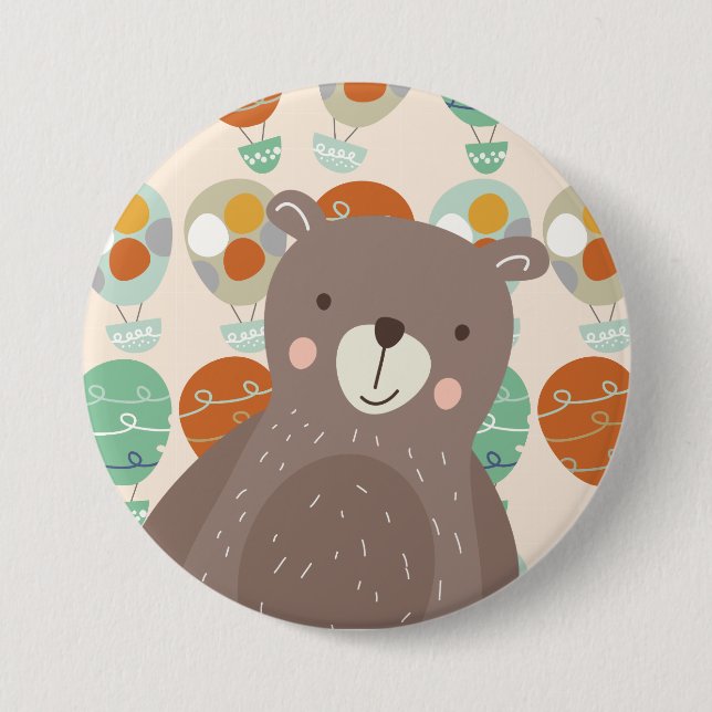 Whimsical Hot Air Balloons 3 Inch Round Button (Front)