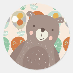 Whimsical Hot Air Balloons Classic Round Sticker