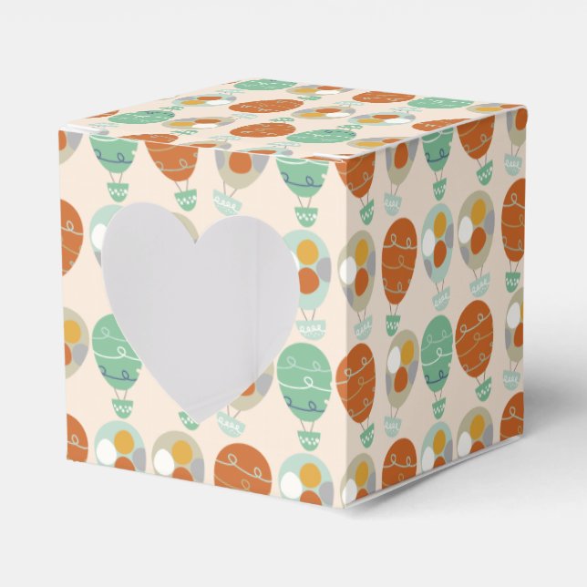 Whimsical Hot Air Balloons Favor Box (Front Side)