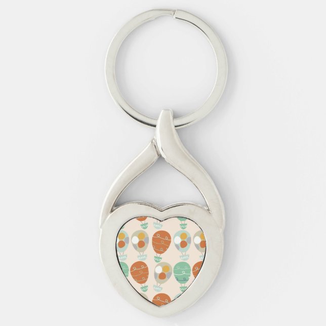 Whimsical Hot Air Balloons Keychain (Front)