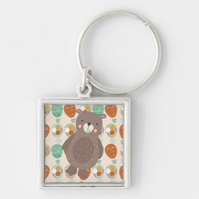 Whimsical Hot Air Balloons Keychain (Front)