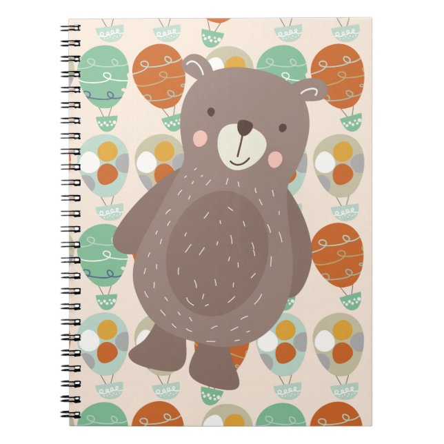 Whimsical Hot Air Balloons Notebook (Front)