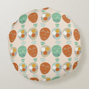 Whimsical Hot Air Balloons Round Pillow