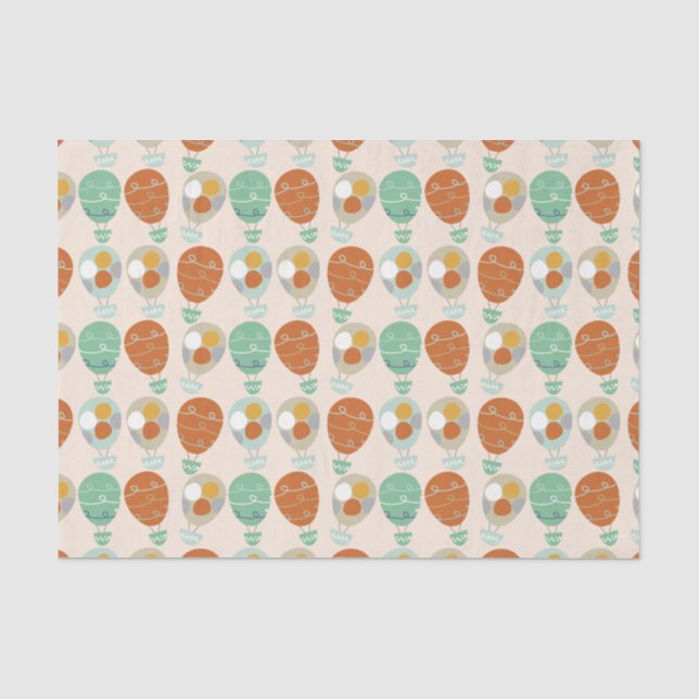 Whimsical Hot Air Balloons Tissue Paper (Front)