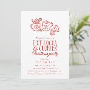 Whimsical Hot Cocoa Cookies Christmas Party Invitation