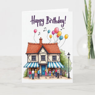 Whimsical House Birthday Card