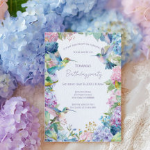 Whimsical Hummingbirds with Hydrangeas birthday