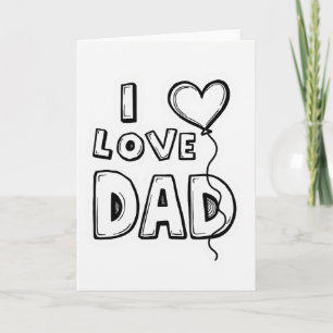 Whimsical I Love Dad Art Card