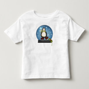 Whimsical Ice Skating Penguin Snowglobe Toddler T-shirt