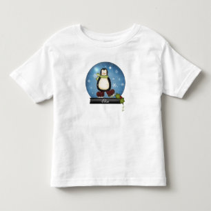 Whimsical Ice Skating Penguin Snowglobe   Toddler T-shirt