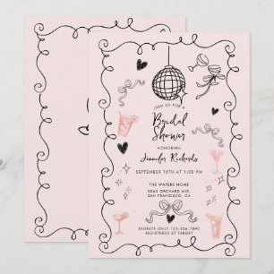 Whimsical Illustrated Bridal Shower Invitation
