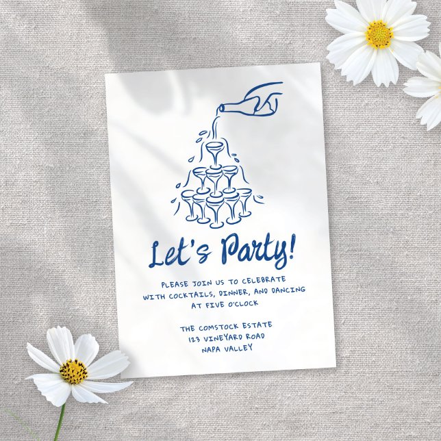 Whimsical Illustrated Cocktails Wedding Reception Enclosure Card (Creator Uploaded)