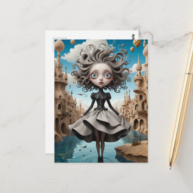 Whimsical illustrated postcard  (Front/Back In Situ)