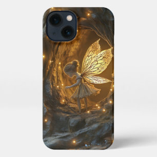 Whimsical image of a fairy in the hollow of a tree iPhone 13 case