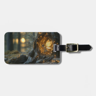 Whimsical image of a fairy in the hollow of a tree luggage tag