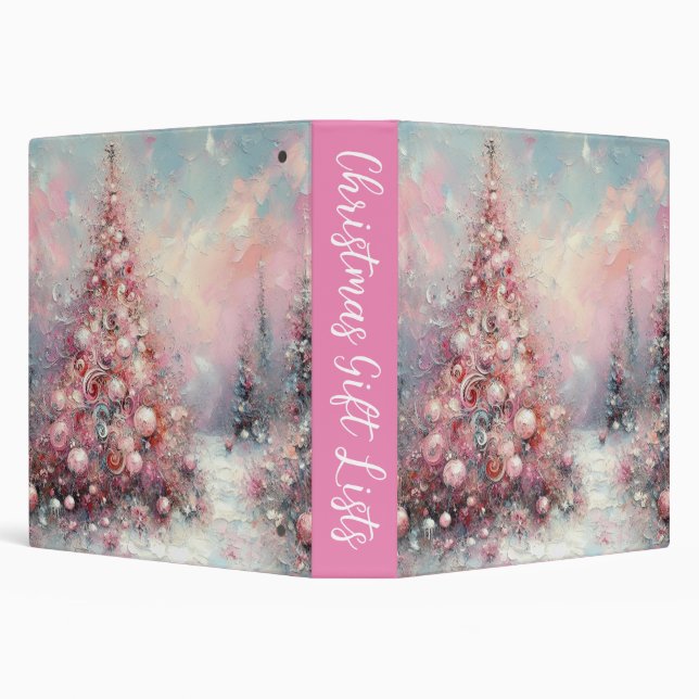 Whimsical Impressionistic Christmas Tree Binder (Background)
