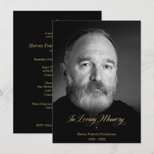 Whimsical In Loving Memory Photo Funeral Service Card