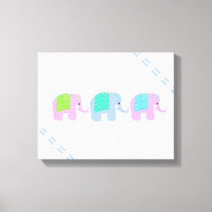 Whimsical Indian Elephants Canvas Print