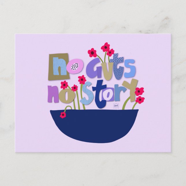 Whimsical Inspirational Quote Hand Lettering  Postcard (Front)