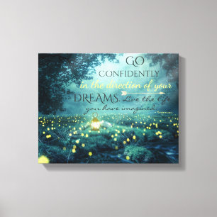 Whimsical Inspiring Dreams Quote Canvas Print