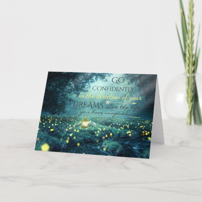 Whimsical Inspiring Dreams Quote Card (Front)
