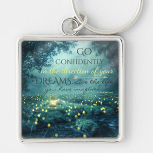 Whimsical Inspiring Dreams Quote Keychain
