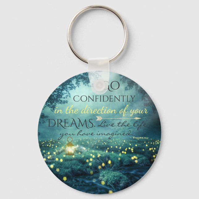 Whimsical Inspiring Dreams Quote Keychain (Front)