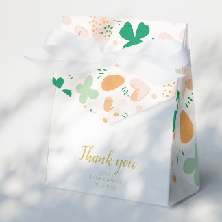 Whimsical Irish Lucky Green Shamrock Baby Shower Favor Box