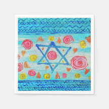Whimsical Israeli flag with flowers & hearts