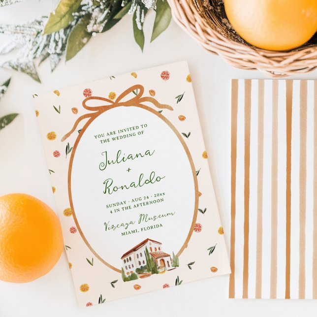 Whimsical Italian Citrus Wedding Invitation (Creator Uploaded)